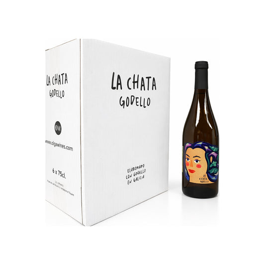 Caja con seis botellas de La Chata Godello de 75 cl