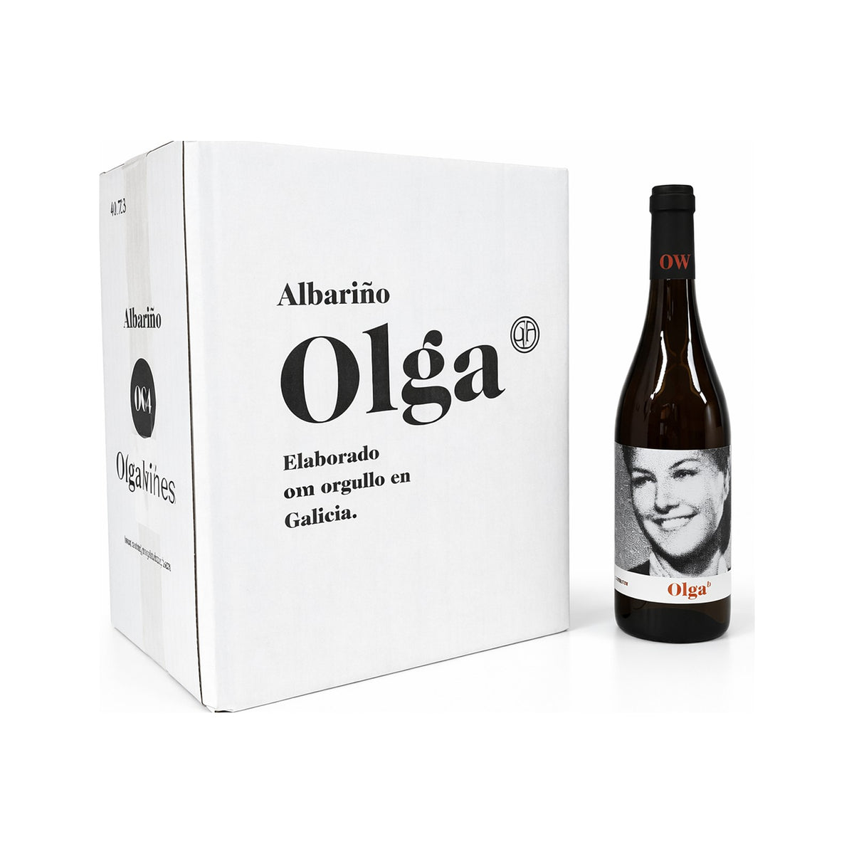 Caja con seis botellas de Olga Albariño de 75 cl