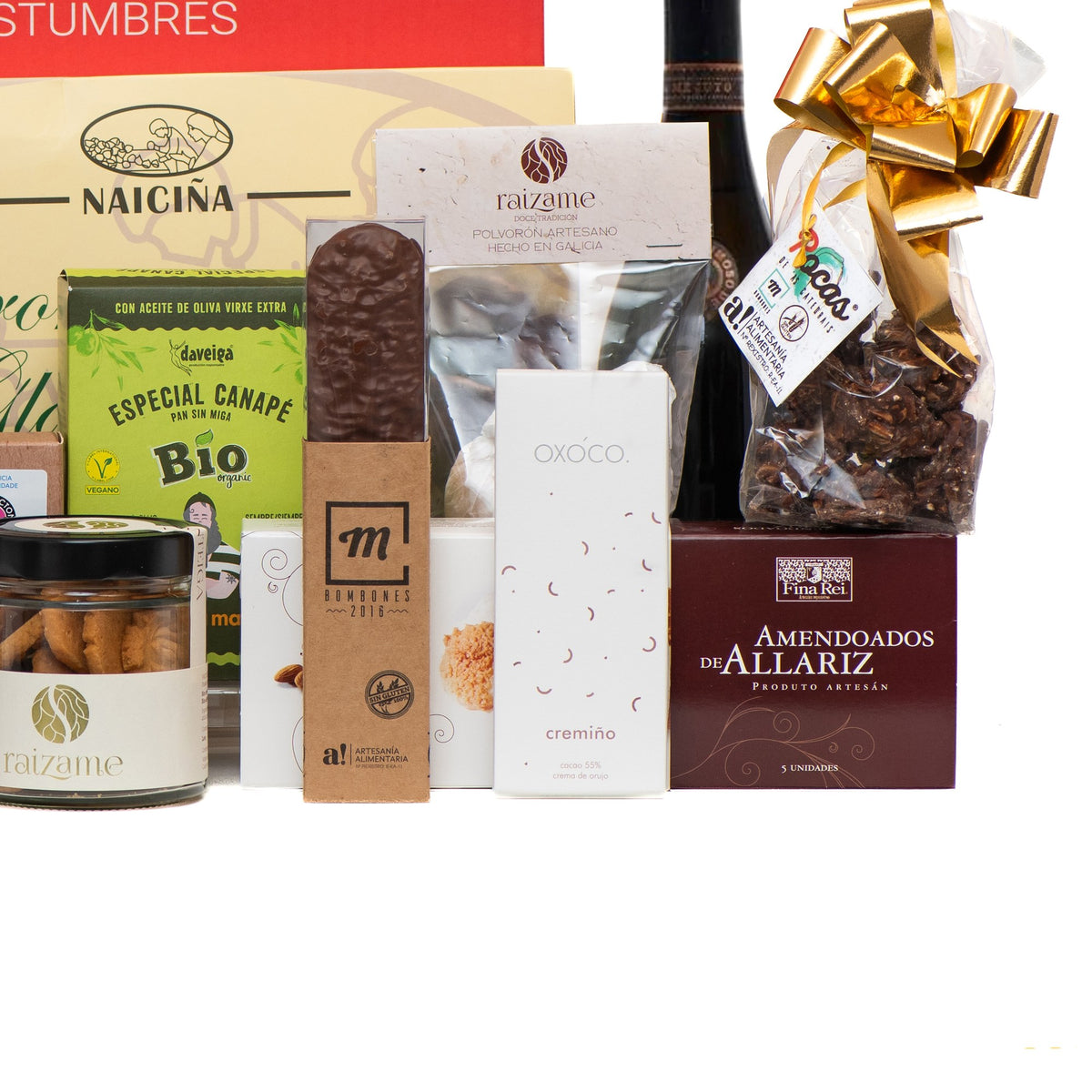 Río Eume, lote de Navidad 2026. Detalle de los productos, a la derecha.