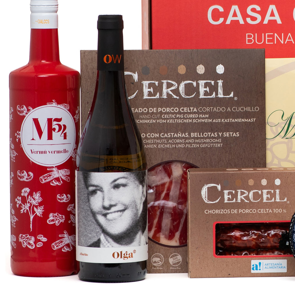 Río Umia, lote de Navidad 2026. Detalle de los productos, a la izquierda.