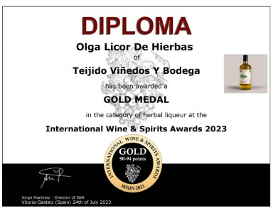 Internacional Wine & Spirits Awards  2023 - Licores Olga